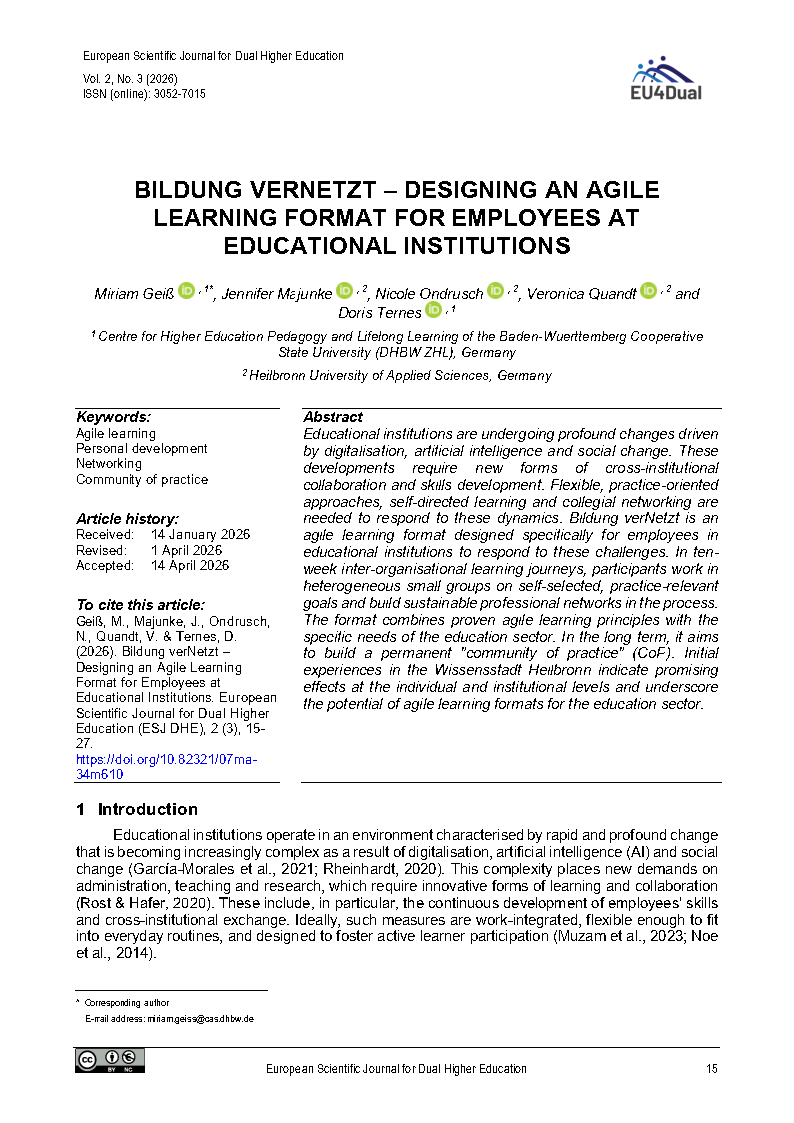Cover image of the article "Bildung verNetzt"